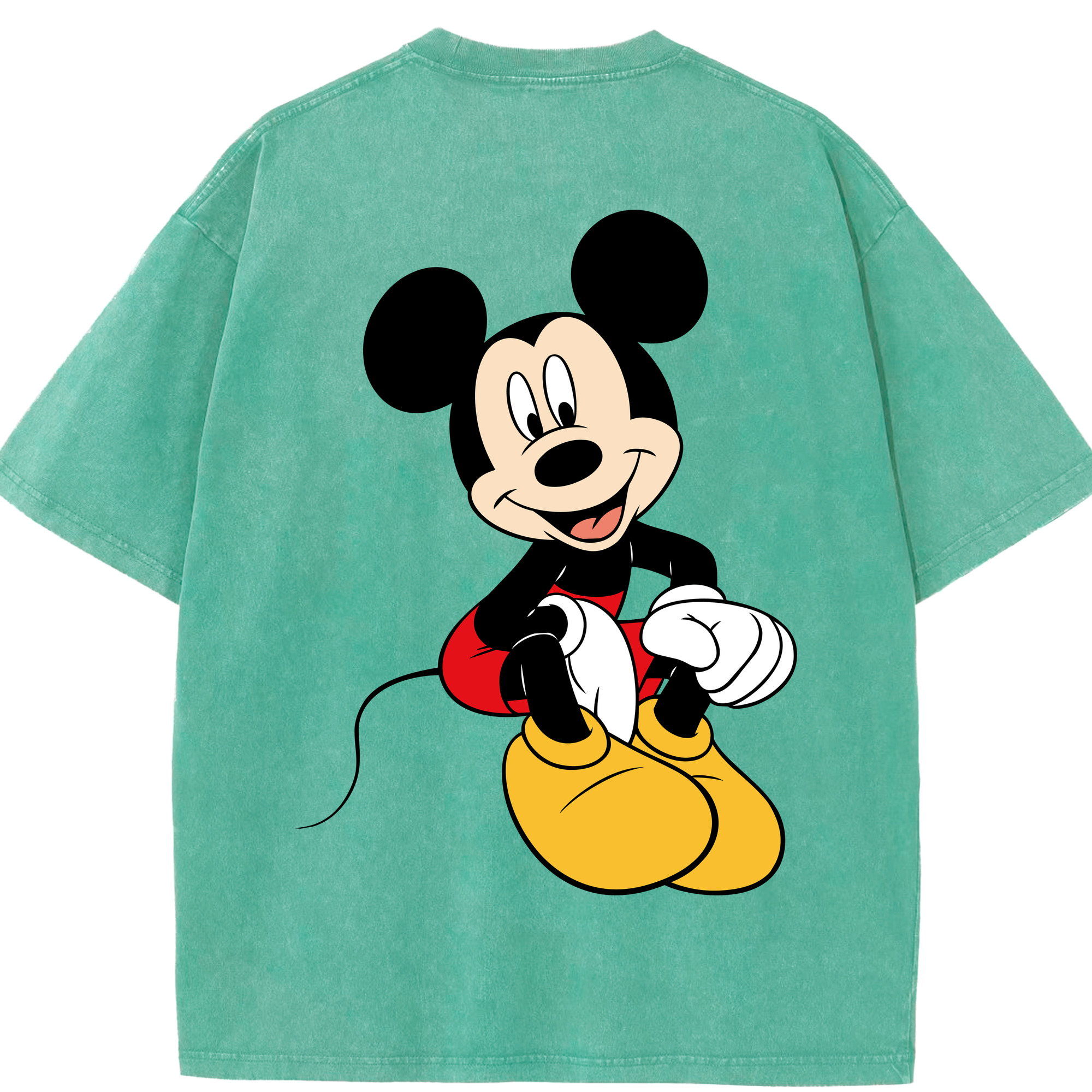 （画像用） ミッキーマウス Mickey Mouse 綿100% ヴィンテージ風 半袖Tシャツ（背面プリント）